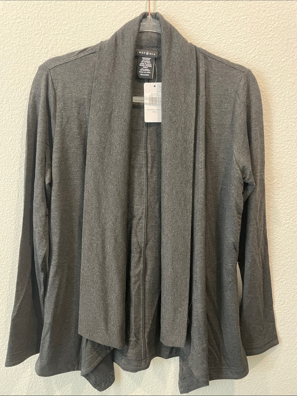 GRAY Open-Front Draped Cardigan